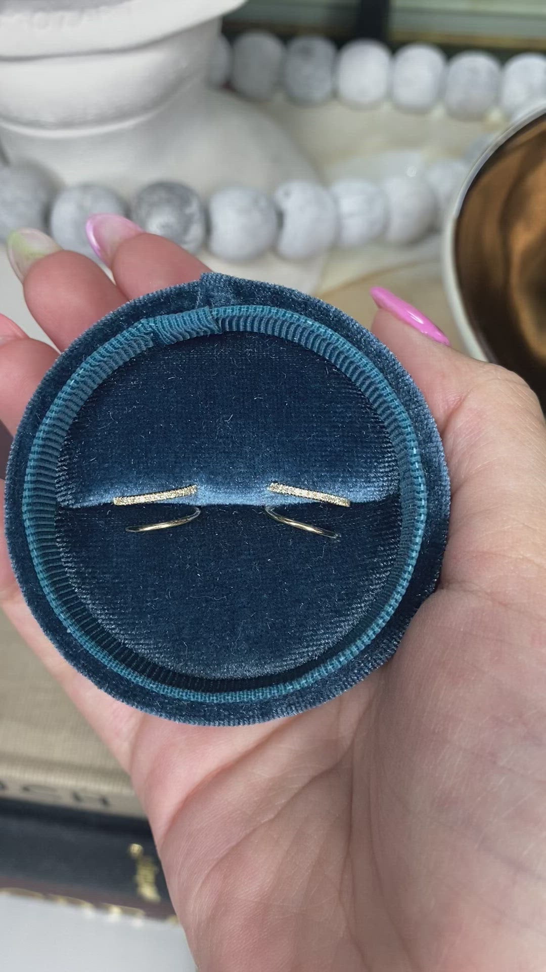 14K Solid Gold Diamond Spiral Earrings | Double Piercing Hoop Illusion